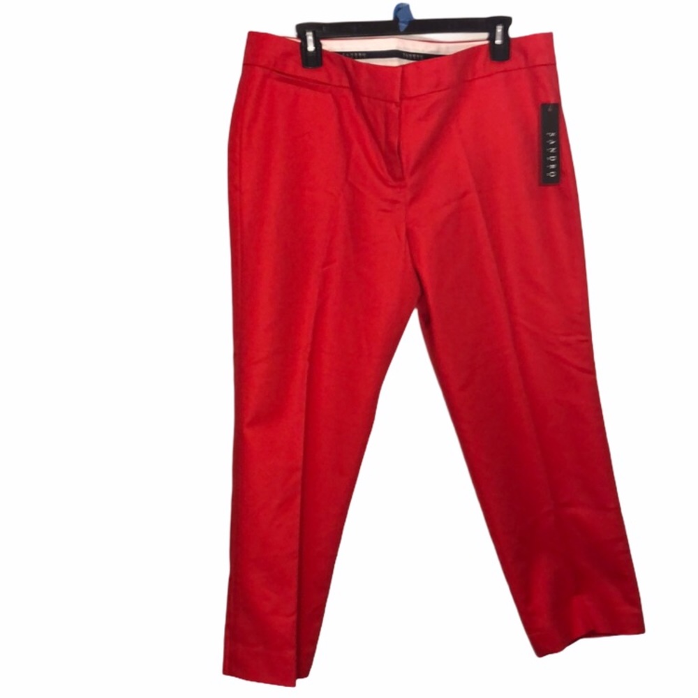 Sandro Studio Red Modern Fit cropped pants size 12